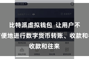比特派虚拟钱包 让用户不错方便地进行数字货币转账、收款和往来
