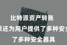 比特派资产转账  比特派还为用户提供了多种安全器具